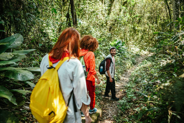 istock Friends hiking in the forest 1636433867