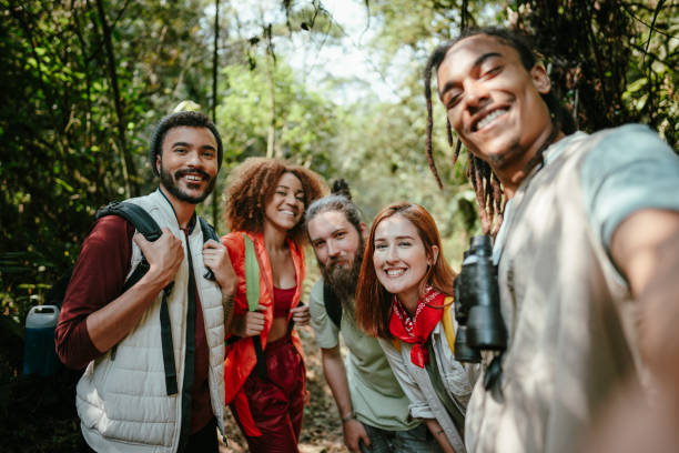 istock Friends taking a selfie during hiking in the forest 1636444475