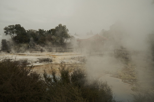 Thermal Pool in Upper Geyser Basin in Winter\nYellowstone National Park