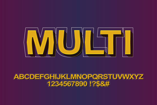 istock Stylish alphabet and numbers. Typography urban font style for technology, digital text design. 1636469856