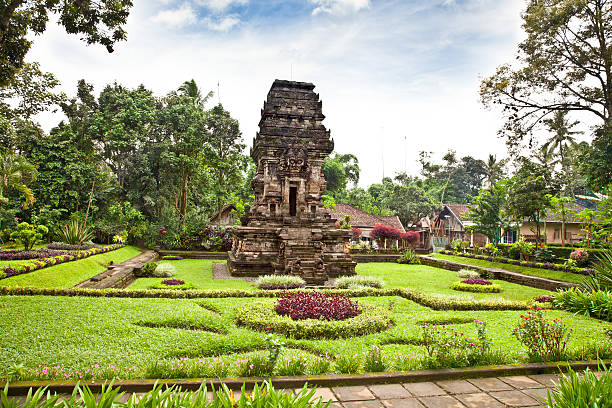 candi kidal temple near by malang, east java, indonesia. - malang stockfoto's en -beelden
