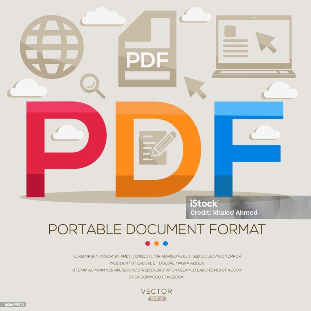 Pdf Portable Document Format Stock Illustration - Download Image Now ...