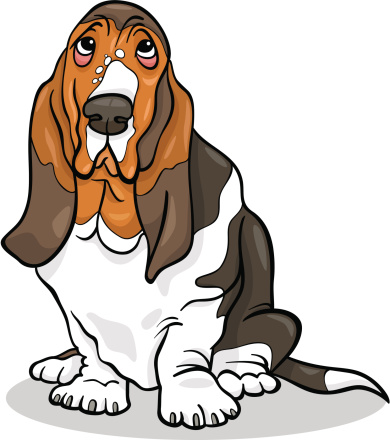 Illustration De Dessin Animé Chien Basset Hound Vecteurs libres de