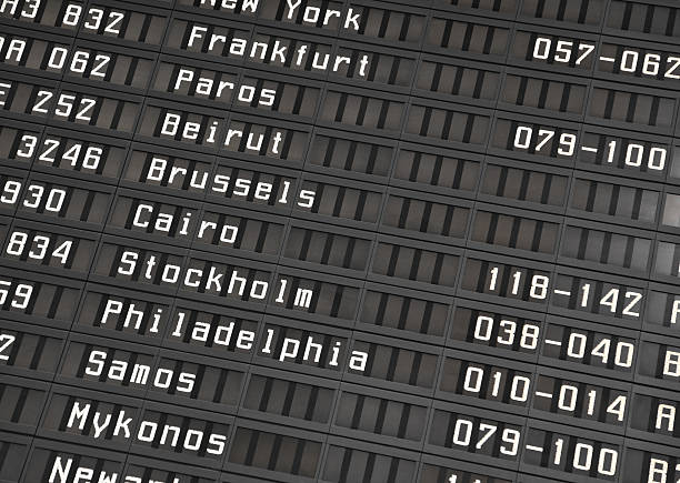 istock Flight information board in airport 163648844