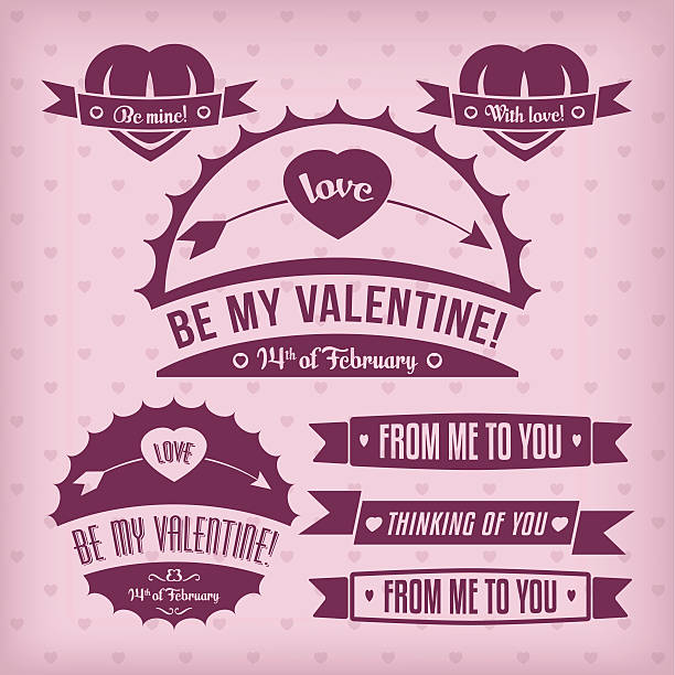 Valentine labels vector art illustration