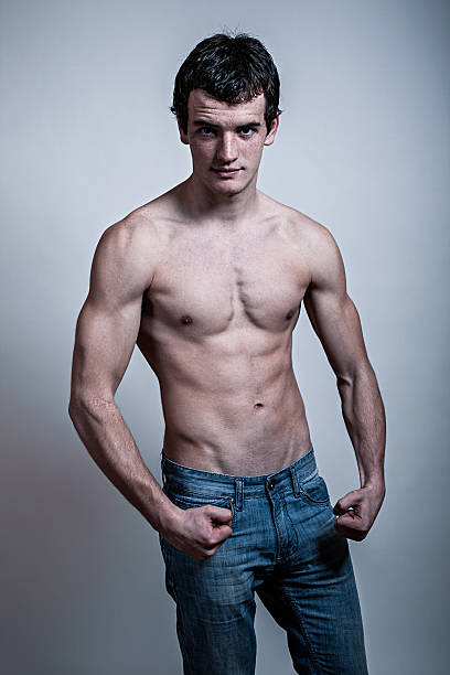 Muscular young man stock photo