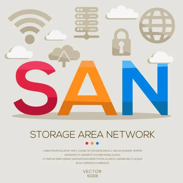Vector illustration of SAN _ Storage Area Network