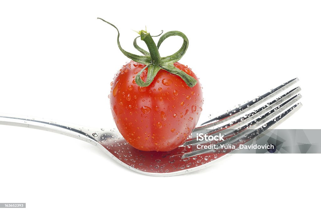 Tomate Cereja isolado em um Garfo - Royalty-free Fazer Dieta Foto de stock