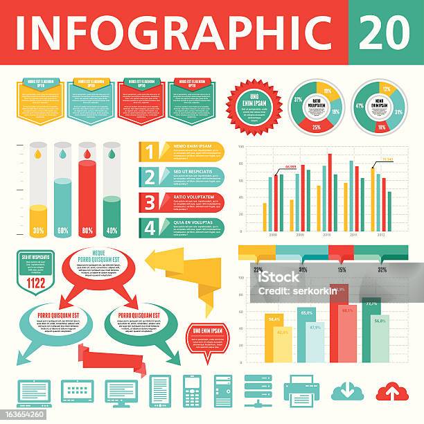 Infografiki Elementy 20 - Stockowe grafiki wektorowe i więcej obrazów Biznes - Biznes, Dane, Diagram