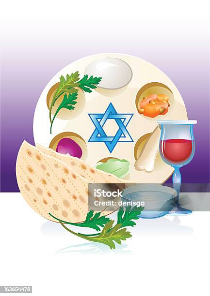 Jewish Świętuj Pesach Pesach Z Maca Kwiaty Wino - Stockowe grafiki wektorowe i więcej obrazów Pesach - Pesach, Bez ludzi, Etykieta