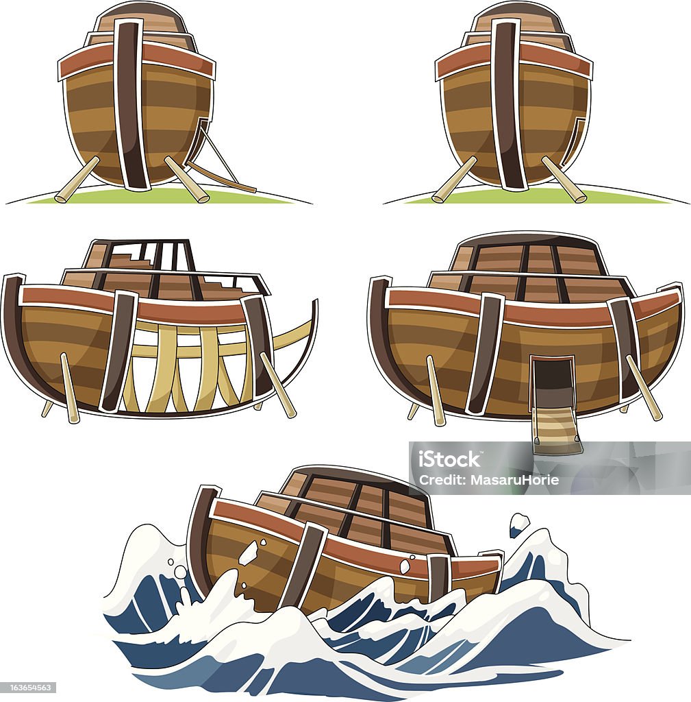 船を乗せたノアの箱舟 - 旧約聖書の人物 ノアのロイヤリティフリーベクトルアート