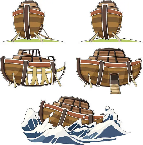 Vector illustration of The ship of Noah's ark