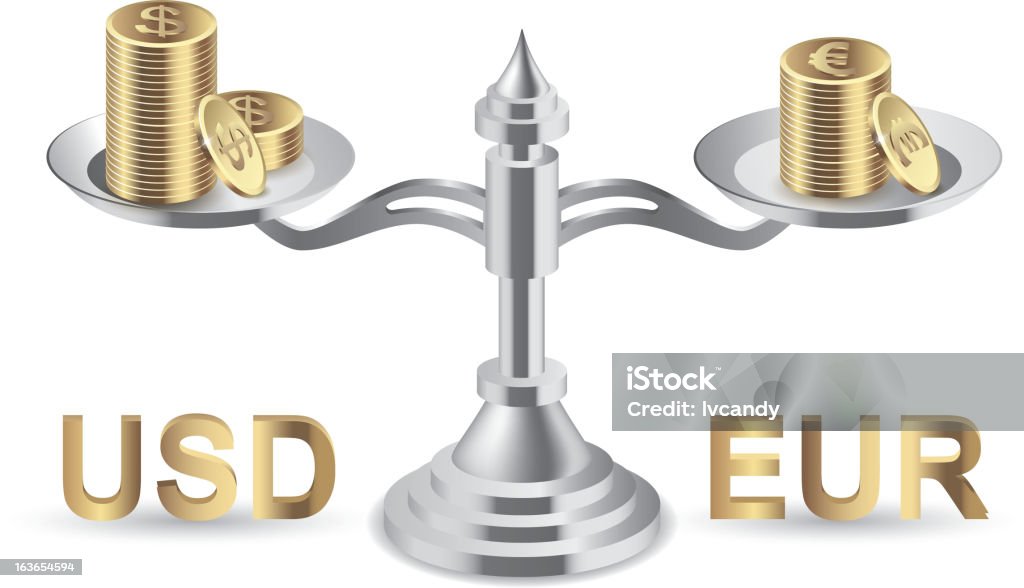 Exchange rate The dollar and the euro exchange rate Abstract stock vector