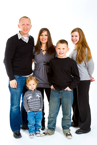 istock Family of Five Isolated 163655130