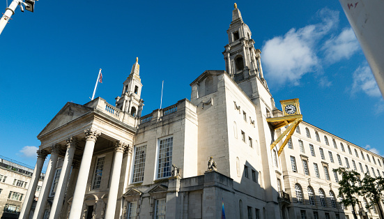 Leeds City Council Building in Millennium Square in Leeds city center, Yorkshire, United Kingdom. High-quality photo