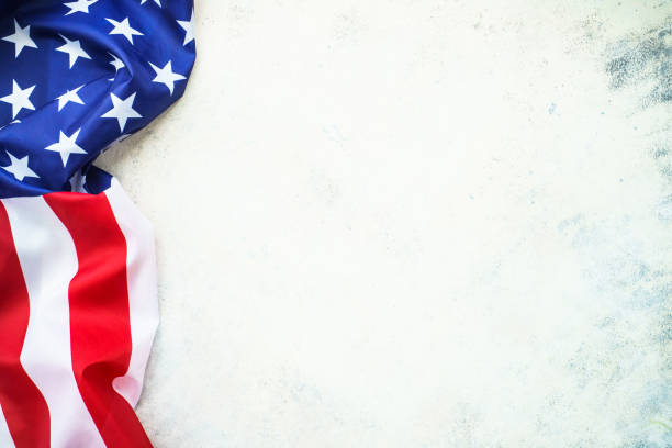 istock American flag background, USA flag on white. 1636568408