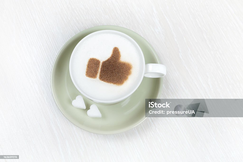 Cappuccino com cacau Polegar para Cima - Royalty-free Café - Bebida Foto de stock