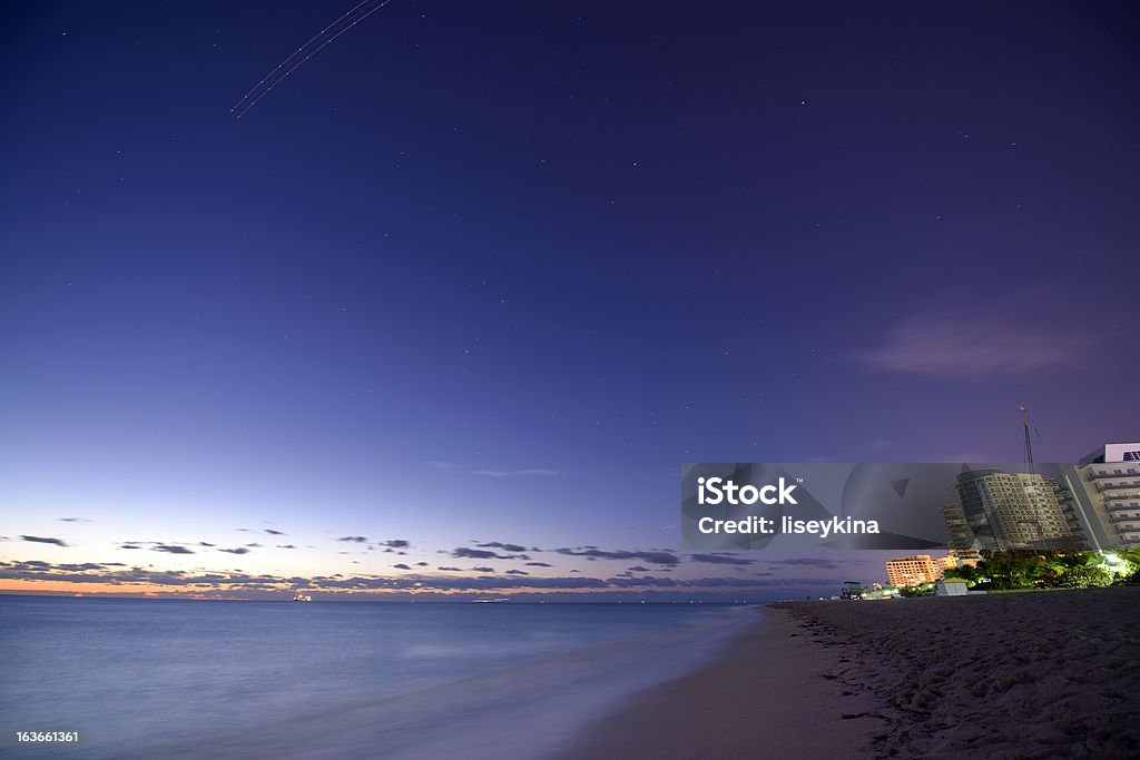 Nacht Himmel über Miami Beach - Lizenzfrei Atlantik Stock-Foto