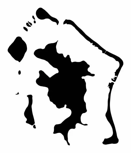 Vector illustration of Bora Bora Island map silhouette