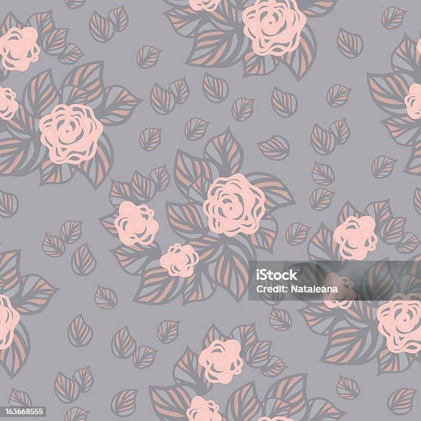 Vetores de Floral Seamless Pattern e mais imagens de Cinza - Descrição de Cor - Cinza - Descrição de Cor, Colorido Pastel, Decoração