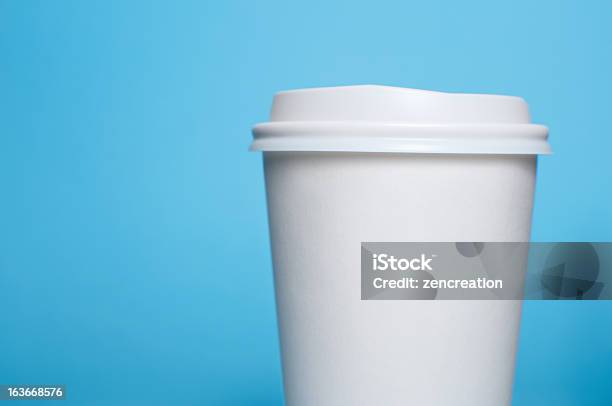 Coffee Cup With Blue Background Stock Photo - Download Image Now - Blank, Blue, Coffee Cup