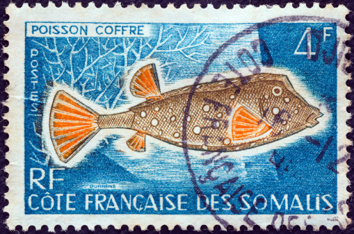 FRENCH SOMALI COAST - CIRCA 1958: A stamp printed in the French Somali Coast from the \