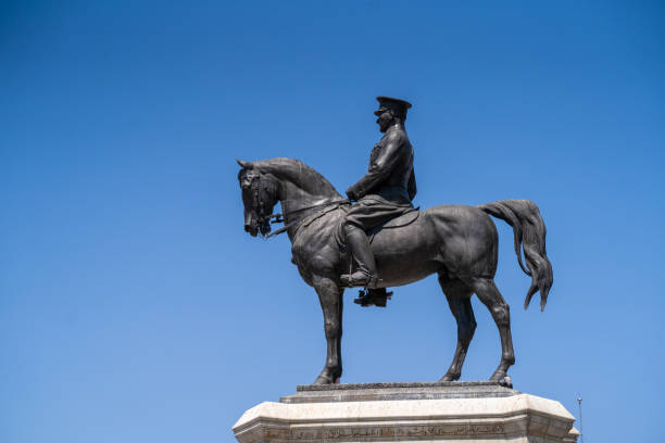 Victory Monument (Ulus Ataturk Aniti) is a monument in Ulus district. Ankara, Turkey - August 16, 2023.