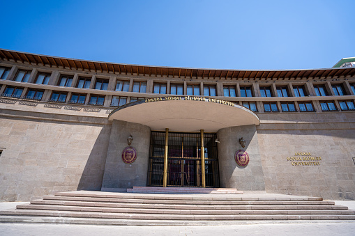 Ankara Social Sciences University building. Ankara, Turkey - August 16, 2023.