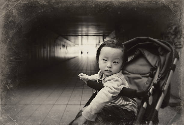 Cute Asian baby in the park