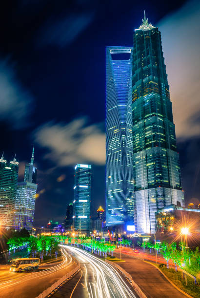 istock Landmark in Shanghai night, China 163673849