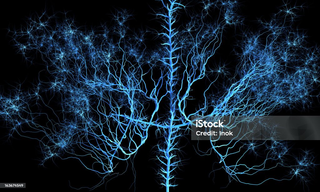 Abstract neural network. Abstract neural network. 3d render Human Nervous System Stock Photo