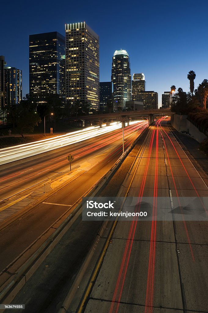 Los Angeles in der Nacht - Lizenzfrei Abenddämmerung Stock-Foto