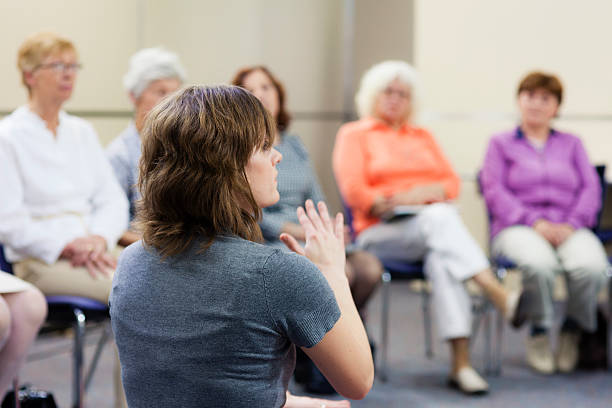 istock Senior women on seminar 163675806