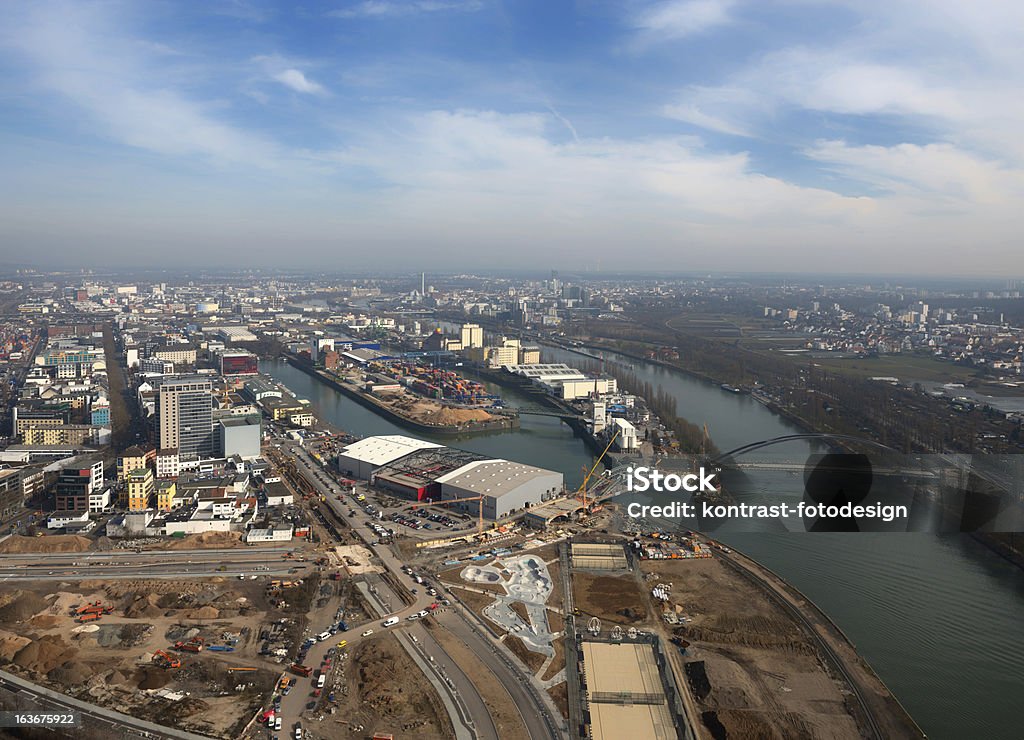 Widok z lotu ptaka, Ostend, Osthafen Frankfurt, Niemcy - Zbiór zdjęć royalty-free (Architektura)