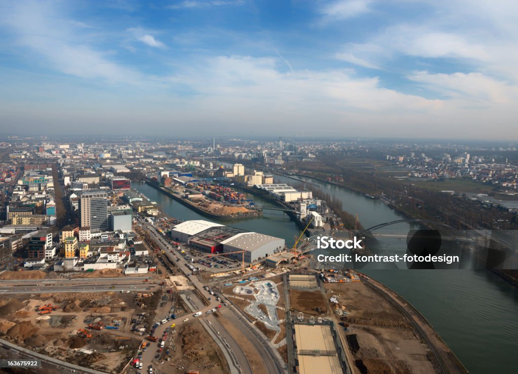 Vista aérea, Ostende, Osthafen Frankfurt, Alemanha - Foto de stock de Alemanha royalty-free