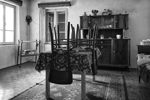 istock Living Room. Black and White 163675998