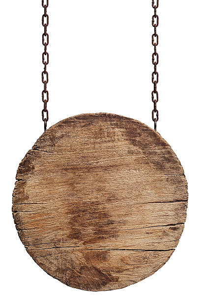 istock Old weathered wood signboard. 163676326