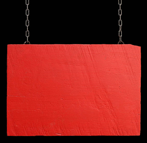 istock Old red weathered white wood signboard. 163676366