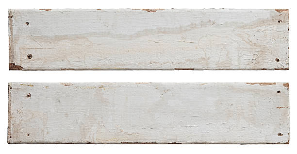 Two old white weathered, mouldy wood boards, isolated on white, clipping path included.