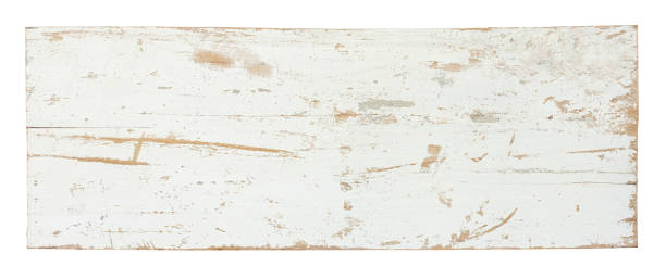 istock Old piece of white weathered wood board. 163676531