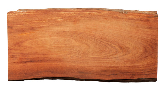 Cross section of an old piece of weathered wood suitable as a wood sign board, isolated on white, clipping path included.