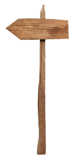 istock Old weathered wooden sign board. 163676588