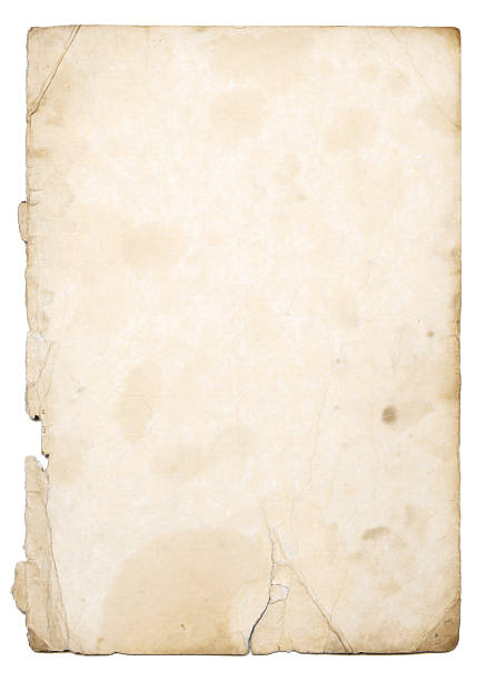 Old weathered paper with white background stock photo