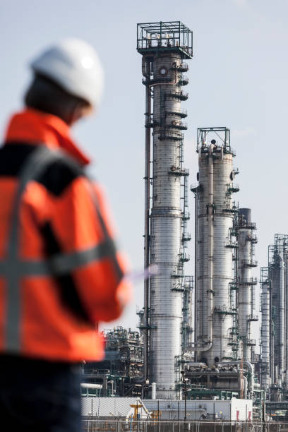 istock Petrochemical industry inspector 163676844