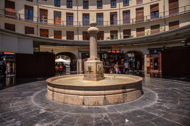 Valencia, Spain - July 25, 2023: Beautiful Plaza Redona in Valencia, Spain.
