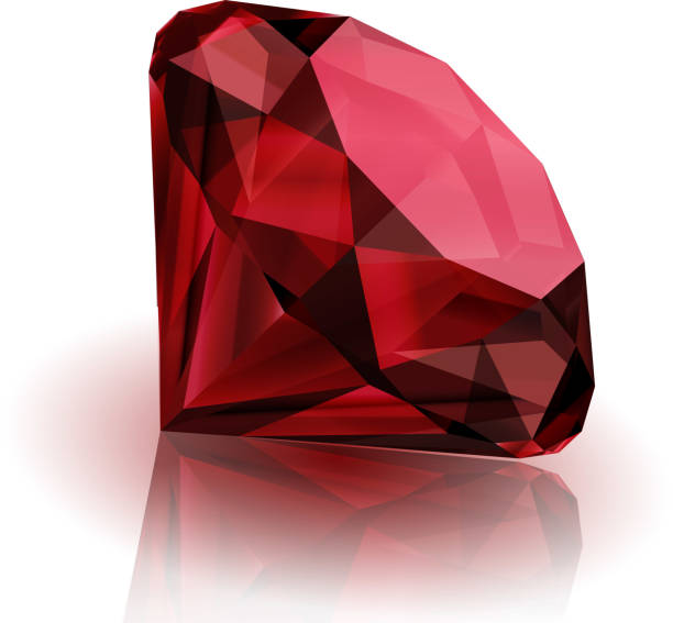 A deep red ruby laying on its side File version: AI 10 EPS. File contains transparencies. No gradient mesh. diamond gemstone stock illustrations