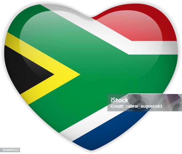 South Africa Flag Heart Glossy Button Stock Illustration - Download Image Now - Badge, Campaign Button, Concepts