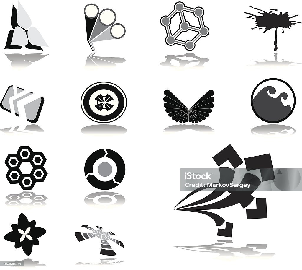 Logotipos y marcas de negocios - arte vectorial de Abstracto libre de derechos