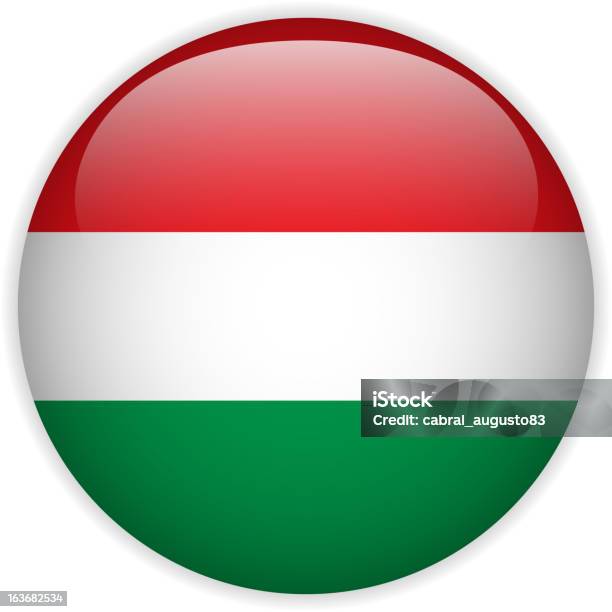 Ungarische Flagge Glänzend Knopf Stock Vektor Art und mehr Bilder von Abzeichen - Abzeichen, Bedienungsknopf, Design
