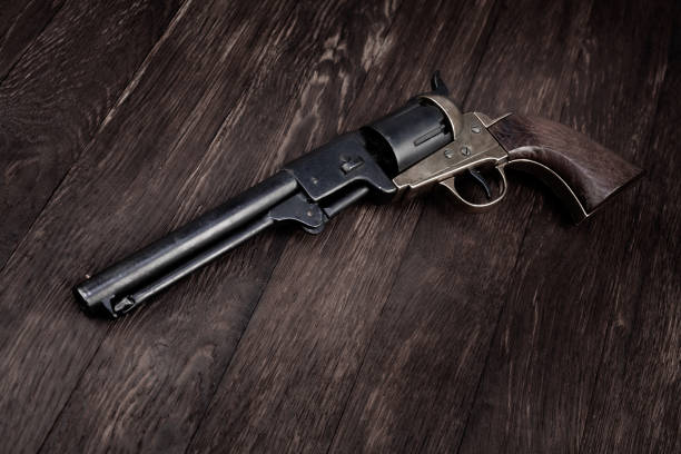 istock Antique american old west percussion revolver 1636852374